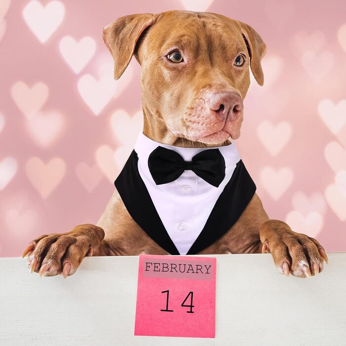 Елегантний костюм для собак: 2 шт. (фліга та бандана), чорний, L