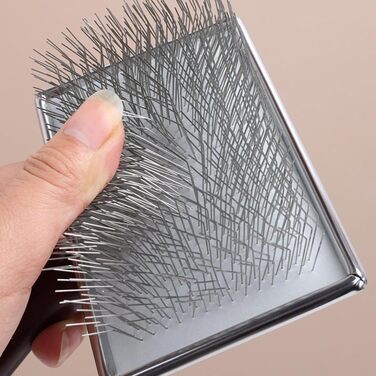 Щітка для собак та котів з дерев'яно-металевим руків'ям, самоочисна, м'яка, антик-дизайн, ергономічна, для довгошерстих порід (пудель, лабрадор)