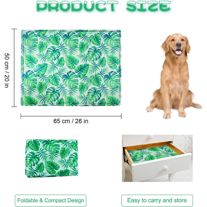 Кілим-охолоджувач для собак та котів Ninonly 50 x 65 см. Самостійно охолоджуючий, з нетоксичним гелем, вологостійкий, для дому та вулиці