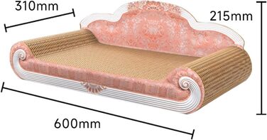 LOVIVER Картонне дряпальня для котів, іграшка, рожева - міцне дряпальня-диванчик для котів