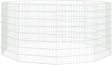 Клітка для кроликів vidaXL, 10 панелей, 54x80 см, оцинкована сталь, вольєр для домашніх тварин