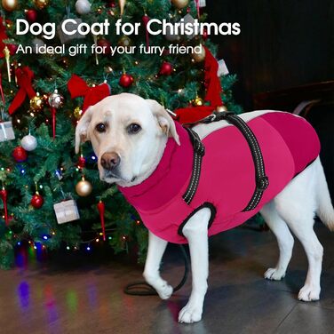 Теплий зимовий одяг для собак SUNFURA: водонепроникна куртка з інтегрованим шлейкою, фліс, для маленьких собак (Чихуахуа, Мальтезе), XS, рожевий