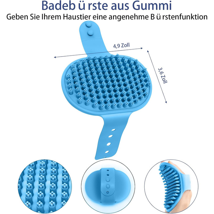 Набір щіток для собак, 5 шт., для грумінгу, самоочищувані, для великих та середніх собак, котів та дрібних тварин, для довгої та короткої шерсті, зменшує випадання шерсті, блакитний