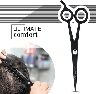 Професійні ножиці для перукарів Focus World 6.5 дюймів - японська сталь, чорний колір, для чоловіків та жінок