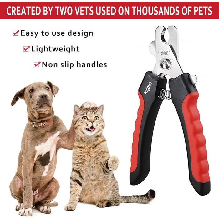 Професійний кусачки для нігтів собак та котів, рожевий, з захистом від надмірної обрізки