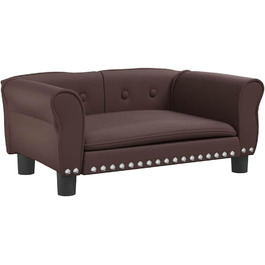 Лягушковий лежак для собак, м'який лежак для тварин, лежанка-софа для маленьких собак, лежанка для котів, коричневий штучний шкіряний, 70x45x30 см