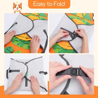 Килимок для собак Nobleza, розвиває інтелект, миється, складається, 70x70 см, помаранчевий