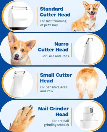 Триммер для собак Paw Trim Pro: тиха, водонепроникна машинка для догляду за лапами, очима, вухами та обличчям (набір)