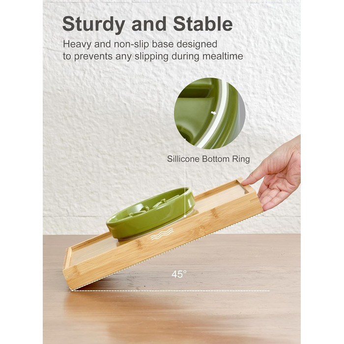 Миска для собак Slow Feeder з кераміки з антиковзним силіконовим краєм - миска-лабіринт для запобігання здуття та ожиріння (Apricot-S) Small Waves-Apricot