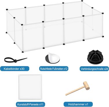 Клітка-вольєр для кроликів та морських свинок TRMLBE, 12 штук, 145x75x48 см