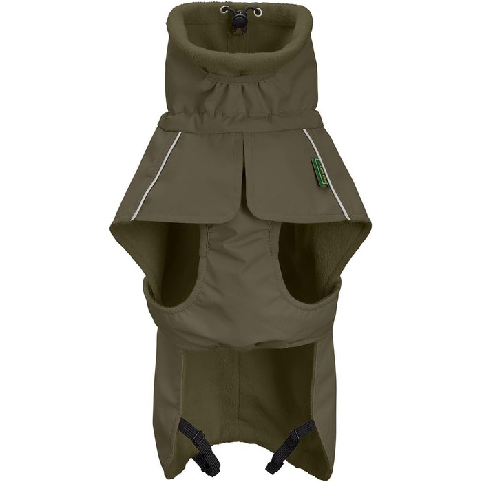 Водонепроникний теплий зимовий одяг для собак HUNTER Hundemantel NORDBY, оливковий, розмір 42,5, з відбиваючими елементами