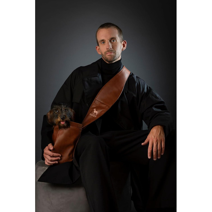 Сумочка для собак Noah & Paw до 10 кг, з регульованим плечовим ременем та м'яким хутром, 3 системи безпеки, з веганської шкіри