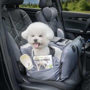 Автомобільний лежак для собак, знімний Airbag, сірий, водонепроникний, для собак до 15 кг, технічна тканина