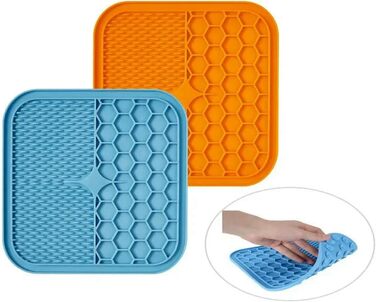 Набір мисок для собак WANGPENG з повільною годівлею, 3 шт., силікон, блакитний, 15*15 см