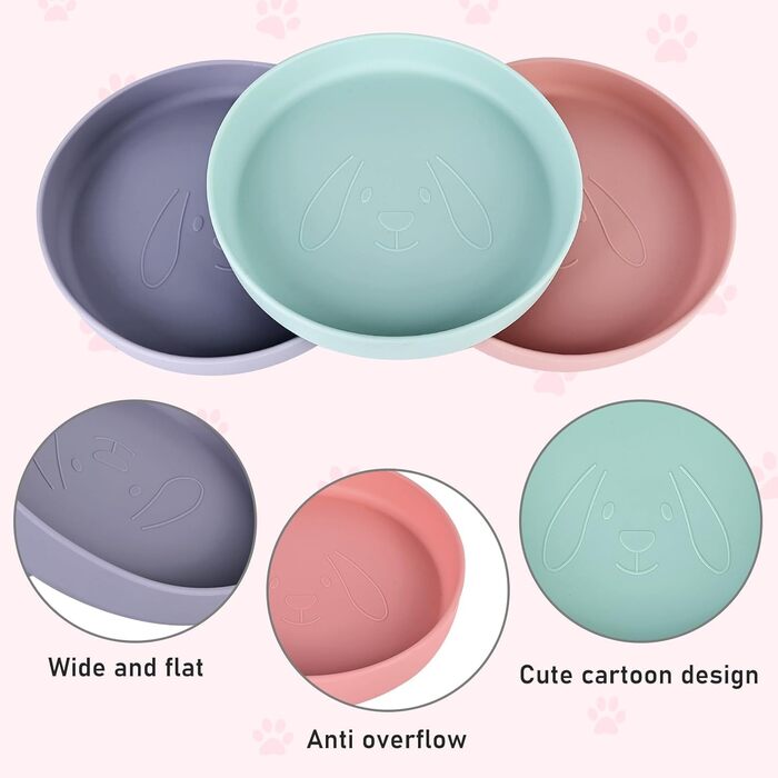 5 мисок для котів, силіконові миски для котів, широкі неслизькі миски для сухого та вологого корму