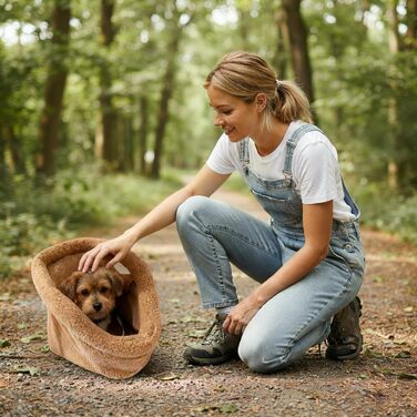 Транспортна сумка для котів та собак | Водонепроникна сумка-переноска | З фіксатором ременем безпеки | Для маленьких та середніх порід | Колір: коричневий