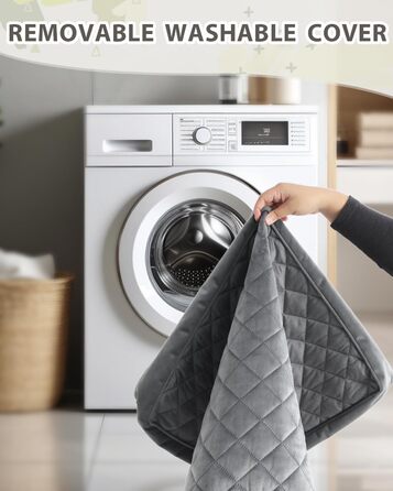 Ортопедичне ліжко для собак великих порід, вологостійке, знімний, пральний чохол та неслизьке дно, стеганий матрац для переноски, 119 x 73 см, темно-сірий колір