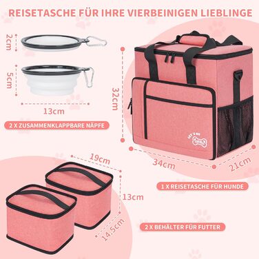 Сумка для ласощів для собак на 25L з регульованим плечовим ременем. Ідеальна для подорожей та прогулянок. Рожева сумка для собак.