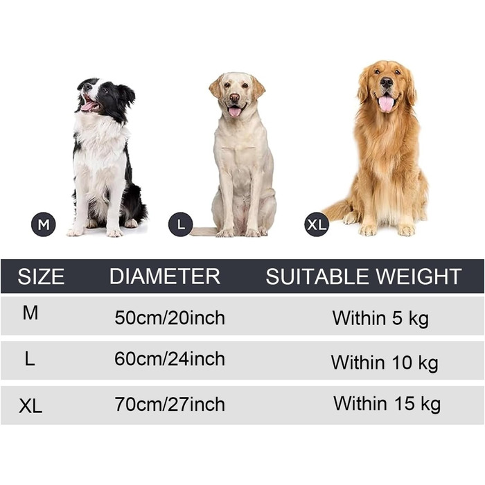 Заспокійливе ліжко для собак та котів, форма подушки, анти-тривожне, кругле, тепле, м'яке, 70 см, сірий та білий