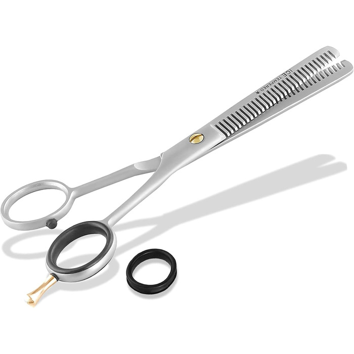 Професійна ножиця для собак, витоншування шерсті, 30 зубців, двостороння, 15.24 см, срібна