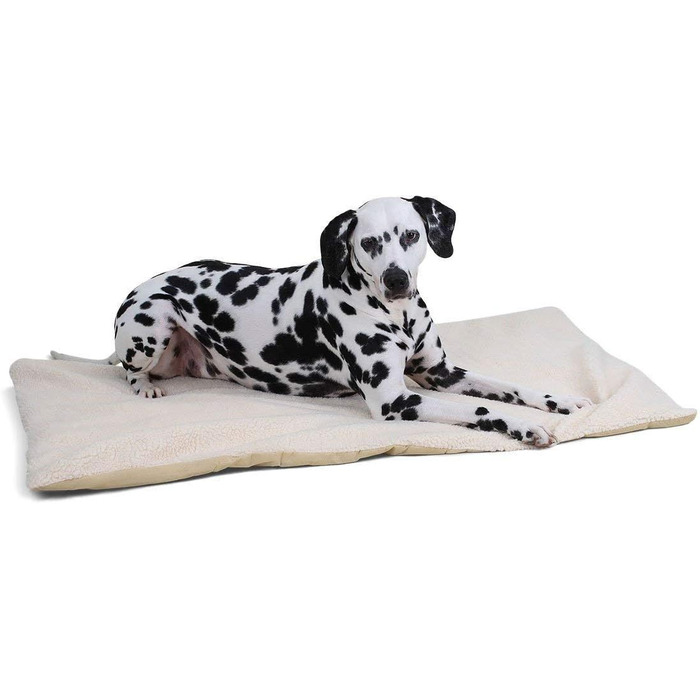 Термоковдра для собак Knuffelwuff з імітацією овечої вовни, XXL, 120 x 75 см, знімний чохол, пральна, для середніх та маленьких собак, бежевий колір