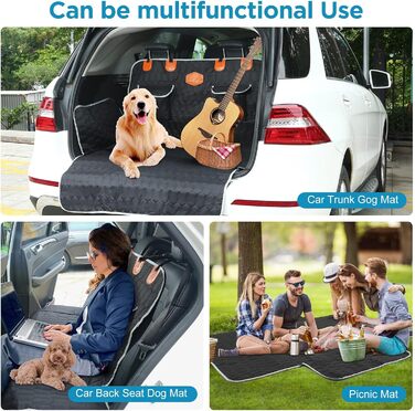 Захист для багажника автомобіля OneAmg для собак: килимок, нековзкий, водонепроникний, стійкий до подряпин, з мискою та сумкою для зберігання, 182x101см, чорний