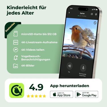 Розумний будинок для птахів Kiwibit з 4K камерою, ШІ-розпізнаванням та сонячною панеллю (Коричневий, інтегрований сонячний дах, без підписки)