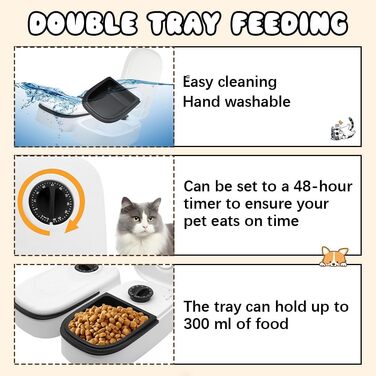 Автомат для годування котів BIZOI: для вологого та сухого корму, універсальний, підходить для собак