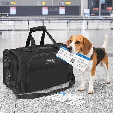 Транспортна сумка для котів та собак, переноска, дихаюча та легка, переноска для котів з регульованим плечовим ременем, знімна подушка (Чорний, XL)