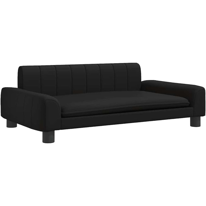 Лягушка для собак, м'яка подушка для собак, диван-софа для собак, лежанка для маленьких собак, лежанка для домашніх тварин, лежанка для котів, чорна штучна шкіра, 90 x 53 x 30 см, чорний колір