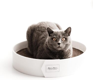 Котяче дряпальний борд Minty&Marla® з котячою м'ятою | Дряпальний борд для котів | Котяче ліжко-дряпалка | Білий