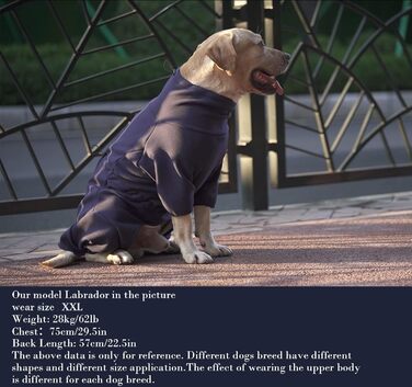 Теплий флісовий халат для собак, цільнотіла куртка на чотирьох ногах, регульований пуловер на блискавці, зимовий одяг, ідеально підходить для собак в приміщенні та на вулиці, для маленьких, середніх та (XL, блакитний)