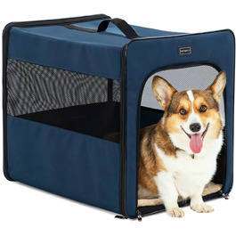 Складана переноска для собак Petsfit M, міцна і легка, для дому та авто, з м'яким килимком 3 см, 61x46x53,5 см