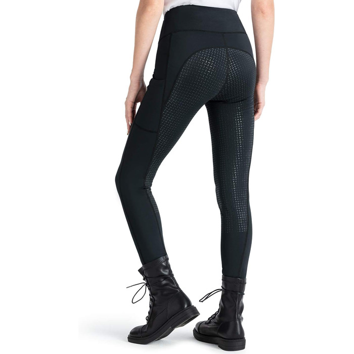 Легінси для верхової їзди NAVISKIN з силіконовим повним покриттям, чорні, з кишенею для телефону, Slim Fit