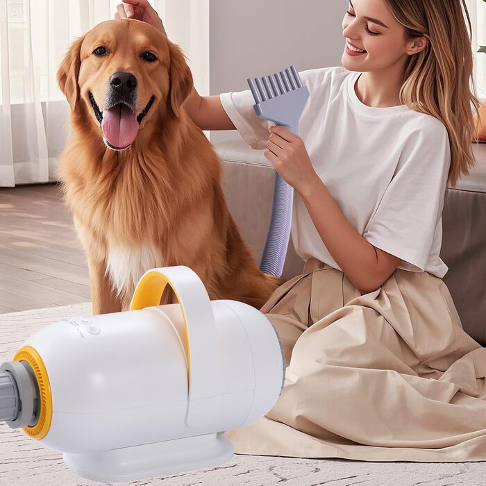 Фен для собак Kanonen-Stil білий 2400W, професійний собачий фен-сушарка з регулюванням швидкості та температури повітря, 1-9 рівнів, 35-60°C, #LYCSJDPWH-DE