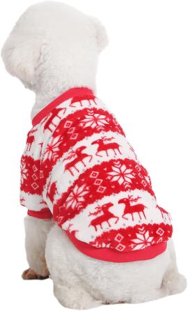 Пуловер для собак Kyaringtso, 2 шт., для маленьких собак, теплий зимовий пуховик для цуценят, для дівчаток та хлопчиків, червоний та синій (XXS)