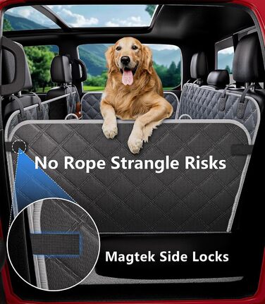 Захисний чохол на сидіння для собак PetGenie, військовий захист 10 шарів, безпека 12 точок, водонепроникна підстилка з твердим дном для SUV