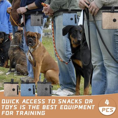 Набір з 3 мішечків для собак Leckerlibeutel, миючих, з поясом та диспенсером для відходів, іграшка для тварин, контейнер для сухого корму та ласощів, 2 способи носіння