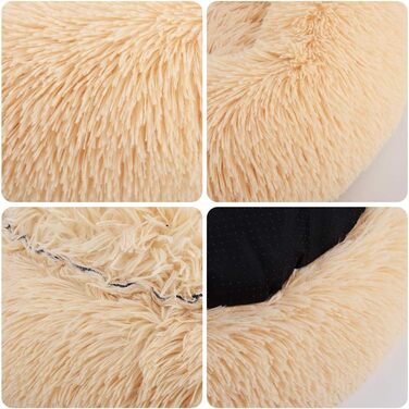 Кругле ліжко-гніздо для собак та котів, штучне хутро, Beige, 60 см