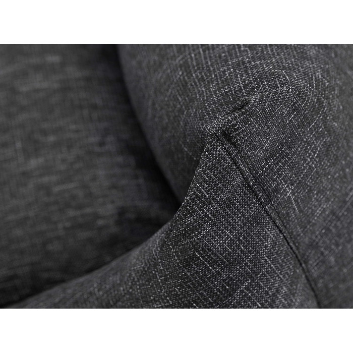 Ліжко для собак, м'яке лежання, крісло-мішечок для тварин, кошик для собак, лежанка XL (82x60 см), чорний колір, екологічна тканина