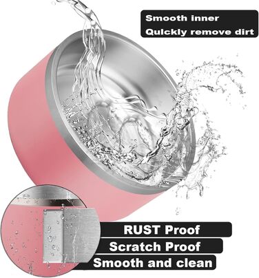 Персоналізований миска для собак та котів - нержавіюча сталева годівниця з іменем, протиковзна миска для собак та котів, поїльник для води (рожевий)