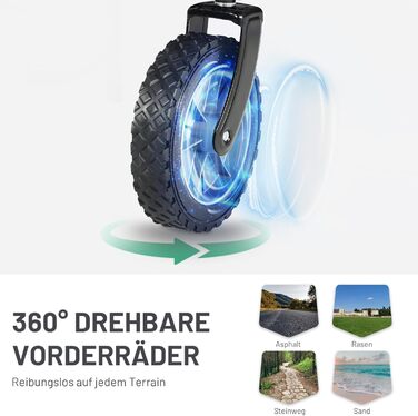 Возик вантажний Timber Ridge XXL, складаний, з кишенею та тримачем для напоїв, для саду, кемпінгу, покупок (Блакитний)