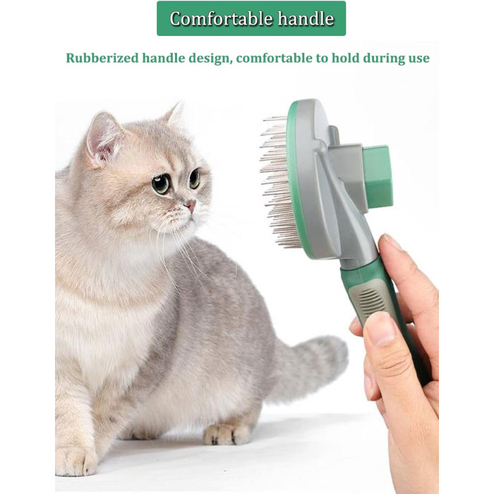 Щітка для котів та собак, аксесуари для грумінгу, видалення шерсті, самоочисна, для довгої та короткої шерсті
