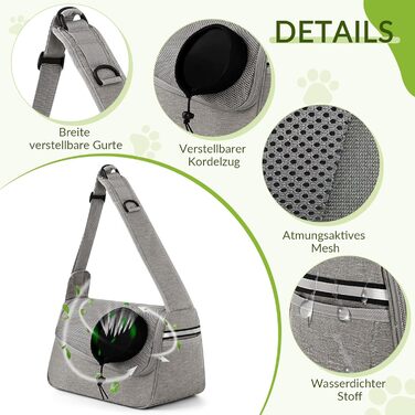 Сумка-переноска для собак та котів ALLSOPETS, сірого кольору, до 5 кг