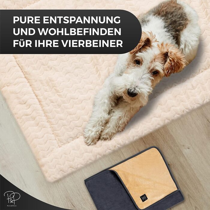 М'яка ковдра для собак Pawz 2 шт. | Квіткове ліжко для собак, дуже м'яке | Розмір: 100x70 см | Стильне, міцне та пральне, для переносок для собак | Ковдра для собак, ліжко для собак у дорозі | Подорожна ковдра для собак/кішок L (100x70 см)