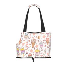 Сумка-переноска для собак та котів, мотив: морозиво, легка, зручна, для маленьких тварин