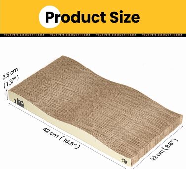 Котячий когтетоп з коробкою та 4 змінними шарами когтеточки - великі меблі для котів з міцного гофрокартону, двосторонні когтеточки з наклейками DIY - лежанка для котів у квартирі, захист меблів, великий розмір