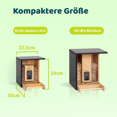 NETVUE Birdfy бамбуковий міні годівничка з камерою для спостереження за птахами, сонячна батарея, автоматичний запис, сповіщення в додатку