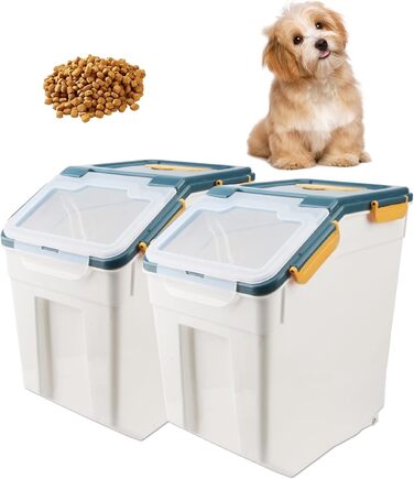 Контейнер для зберігання корму для собак AnRui, 13,6 кг, блакитний, з герметичним кришкою, для корму котів, зерна, мюслі, круп, борошна, органайзер