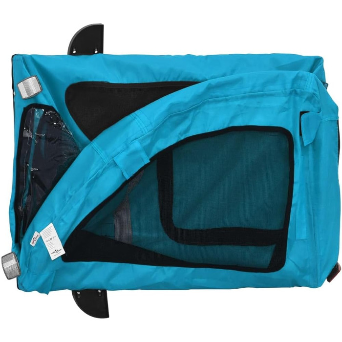 Трансформер для собак з рамою з емальованої сталі, Oxford-тканина, PVC-дах, вантажопідйомність до 45 кг, Model93956 (синій, 125 x 52 x 53 см)